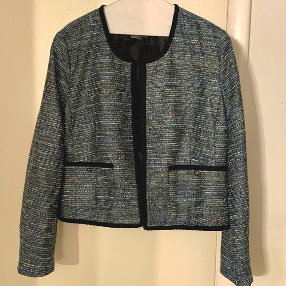 Multi-color with black detailing lined blazer with pockets XL - Picture 1 of 8